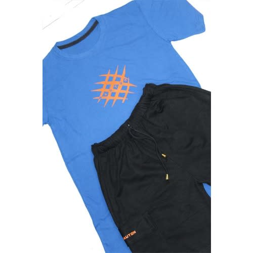 Unisex Royal Blue Beast Tshirt And Black Cargo Short