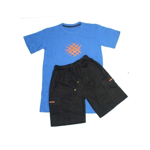 Unisex Royal Blue Beast Tshirt And Black Cargo Short