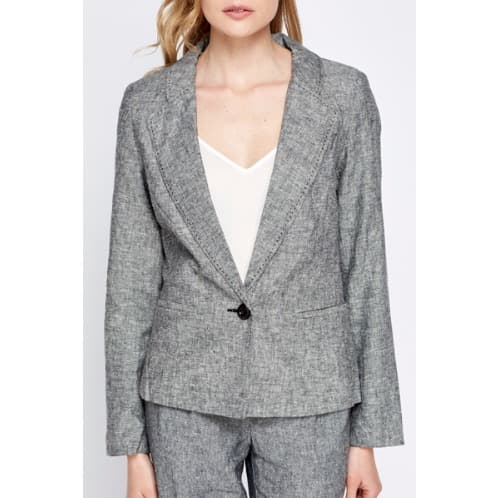 Linen Blend Speckled Blazer