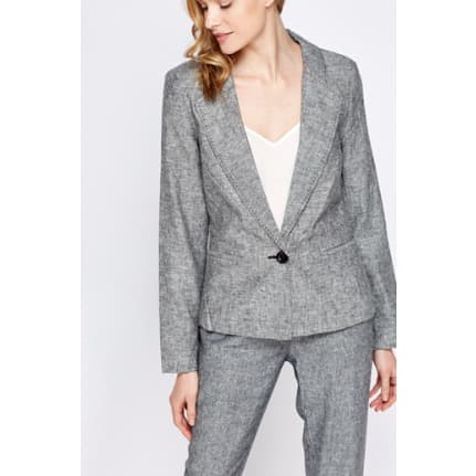 Linen Blend Speckled Blazer