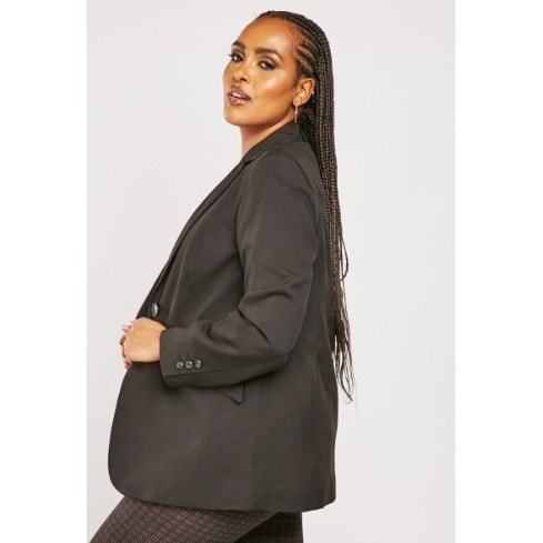 Office/cooperate Ladies Lapel Collar Black Blazer