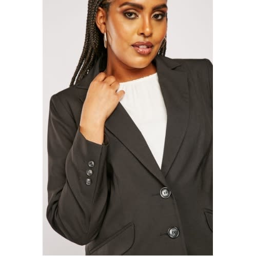 Office/cooperate Ladies Lapel Collar Black Blazer