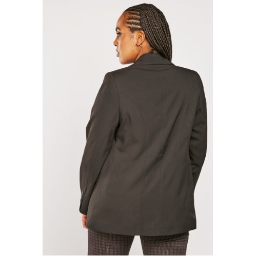 Office/cooperate Ladies Lapel Collar Black Blazer
