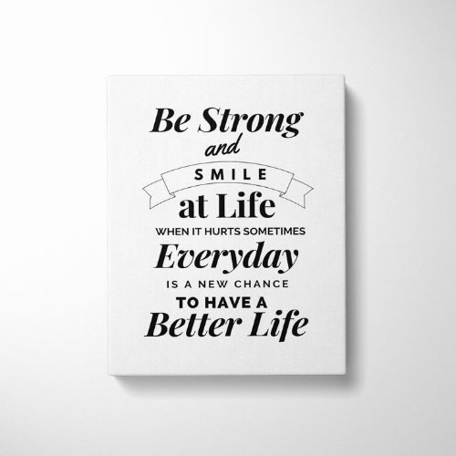 Be Strong Motivational Canvas Artwork