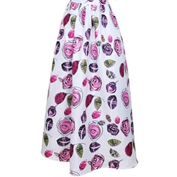 Women's African Floral Maxi Skirt with Pockets