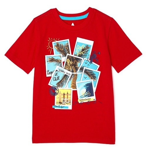 365 Kids Boys Short Sleeve Graphic T-shirt – Red Snapshots