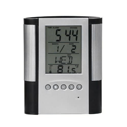 Pen Holder With Digital Clock