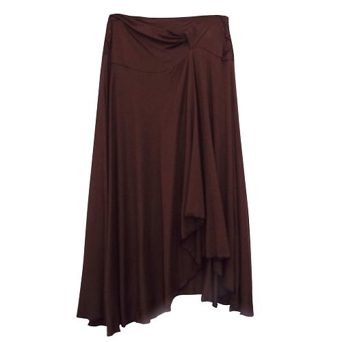 Wide Waistband Mock Wrap Skirt