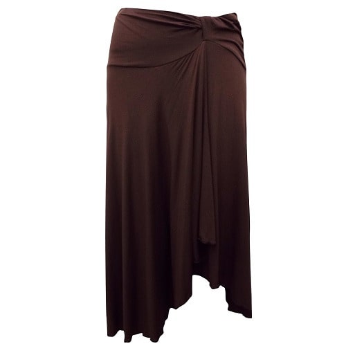 Wide Waistband Mock Wrap Skirt