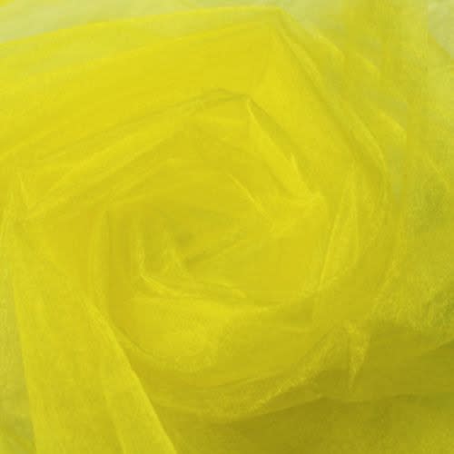Plain Organza Fabric Bridal Wear Material - 4 Yards - Yellow