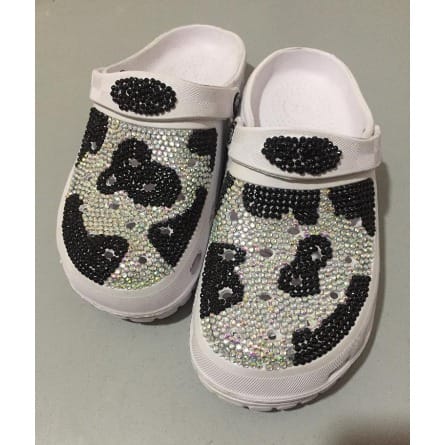 Rhinestone Clogs Sandals - White