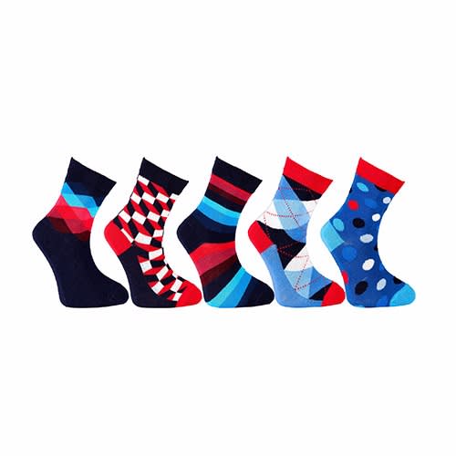 Kids 5-Pair Luxury Funky Mixed Socks Pack - Large