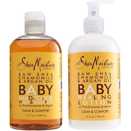 Calm & Comfort Raw Shea Chamomile And Argan Oil Baby Lotion & Wash- 384ml Each