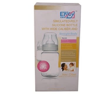 Simulated-Felt Silicone Bottle With Wide Calibre And Straight Body - 220ml