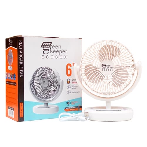 6” Keeper Eco Box Rechargeable Fan