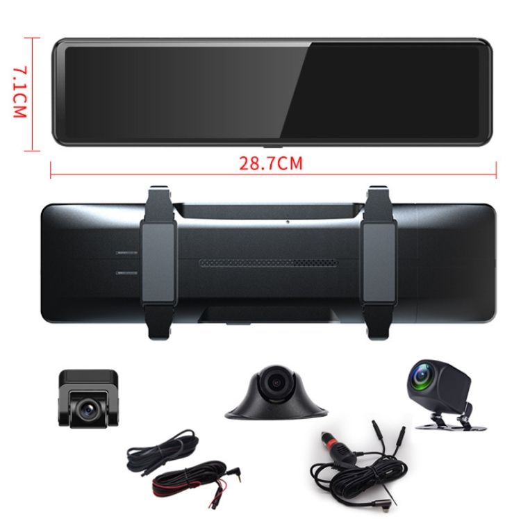 S33 2.5K Triple Recording Streaming Media Driving Recorder 12 Inch