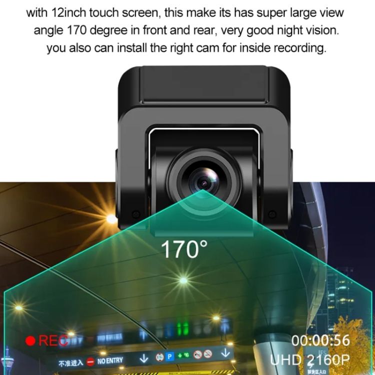 S33 2.5K Triple Recording Streaming Media Driving Recorder 12 Inch