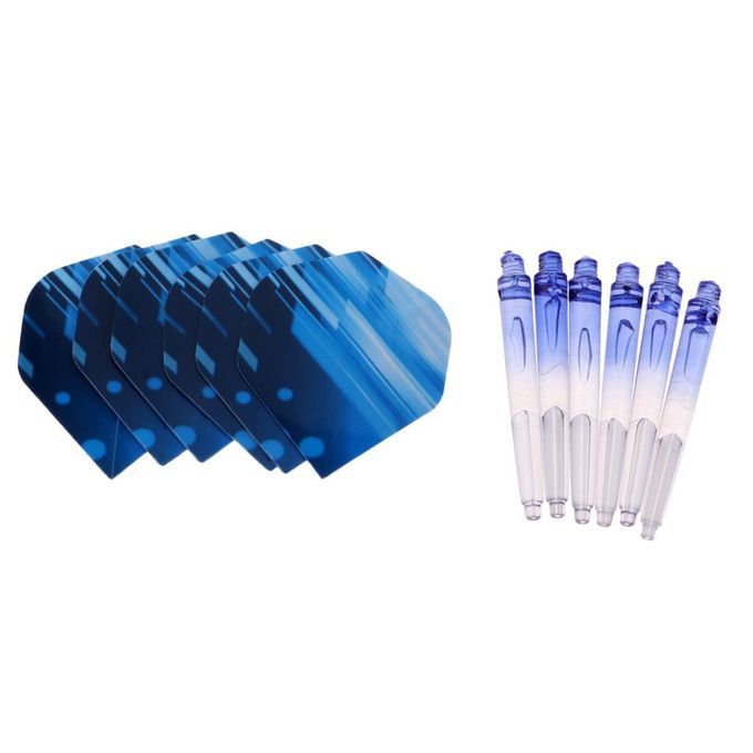 Shaft  Flights With Matching Darts Stems Tool Accessories Lot Of Blue