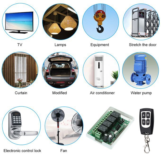433Mhz DC 12V 4CH Universal 10A Relay Wireless Remote
