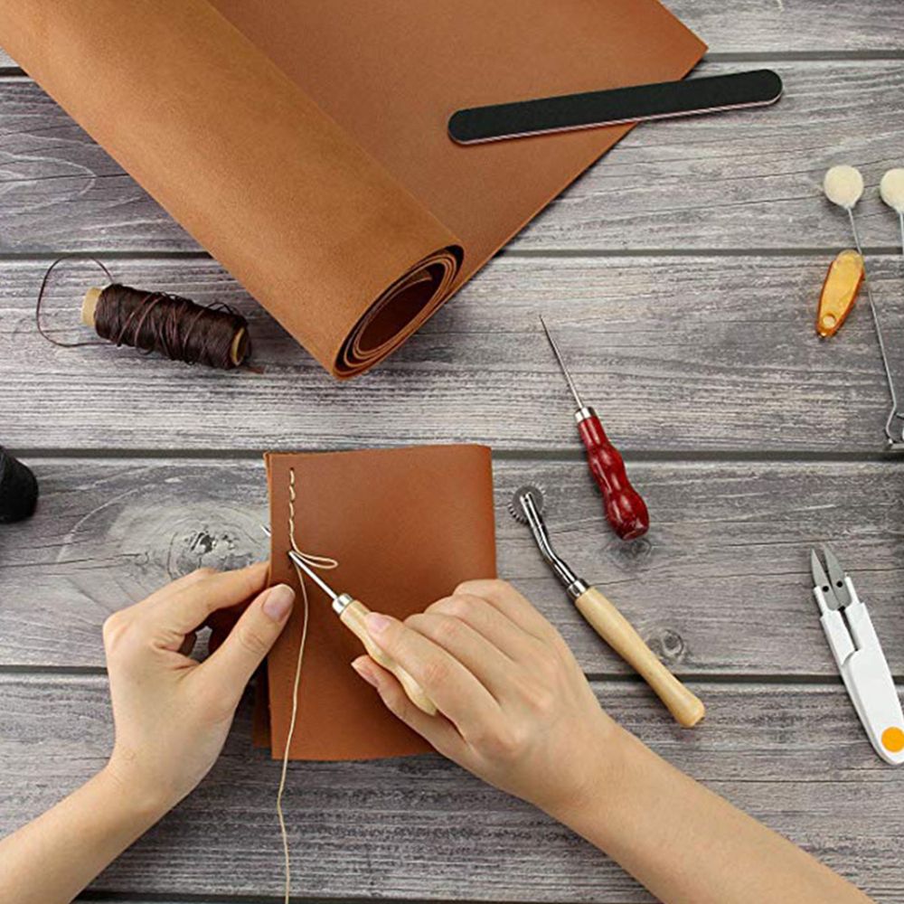 28-Piece Leather Tool Set Sewing Tool Kit Includes Wax