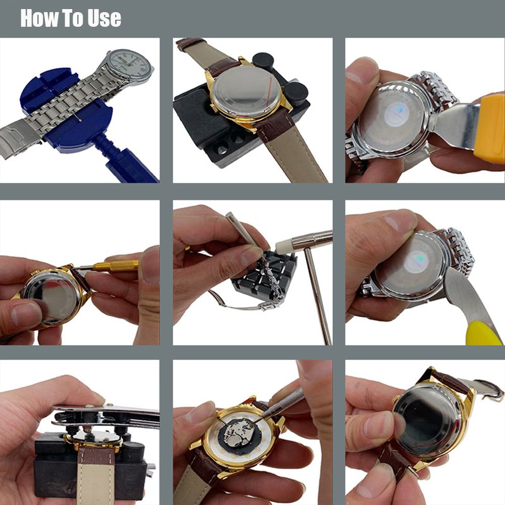 147Pcs/Set Watch Repair Tool Kit Case Opener Remover