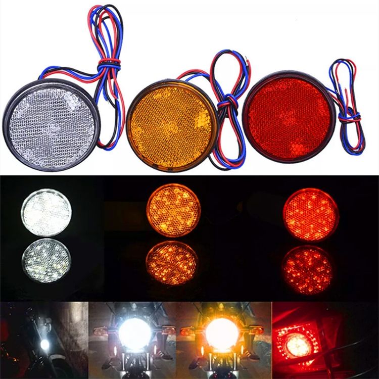 2 PCS Motorcycle Trailer Truck DC 12-15V Wired 24-LED Indica