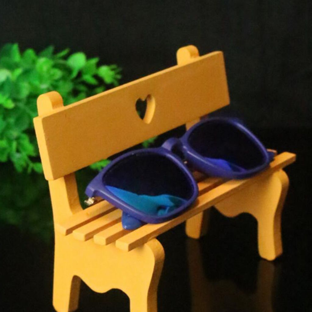Bench Shape Wooden Eyeglass Sunglass Holder Retainer/Spectacle Orange