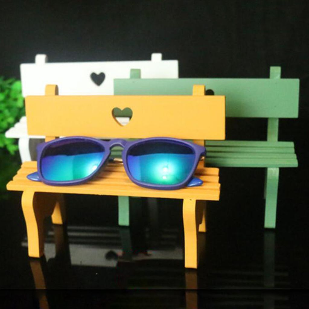 Bench Shape Wooden Eyeglass Sunglass Holder Retainer/Spectacle Orange
