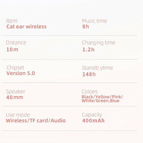 CAT Ear Luminous Head-mounted Headphone Bilateral Stereo Low-power Headset-pink
