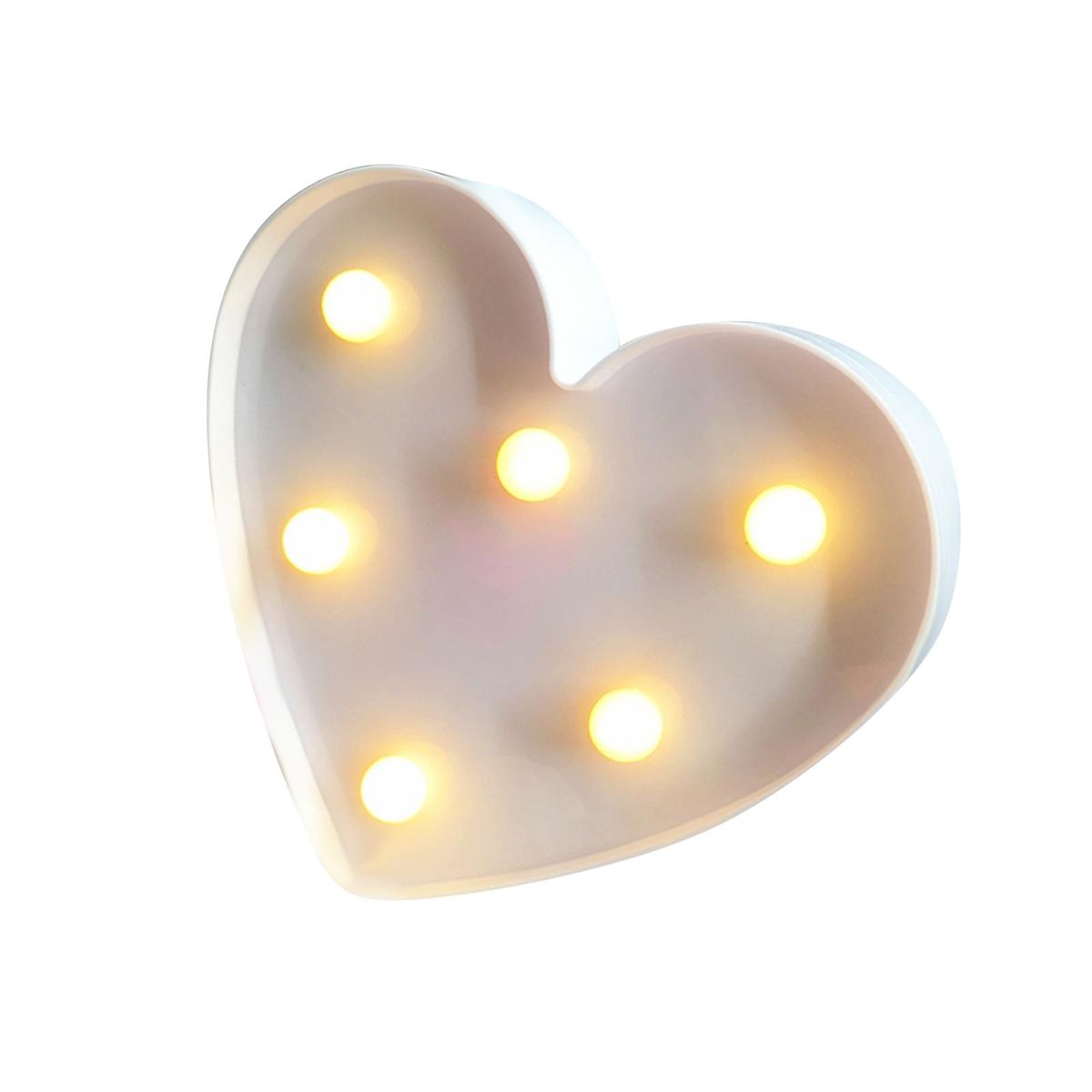 Heart Shape Design LEDs Light Standing Sign with Bulbs Night Lamp Warm White Constant Bright Light Effect 2 * AA Cell Operated IP42 Water Resistance for Birthday Christmas Wedding Home Party Bar Decoration
