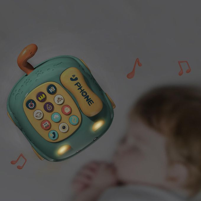 Kids Toy Telephone Story Machine With Music Sound For Boys And Green