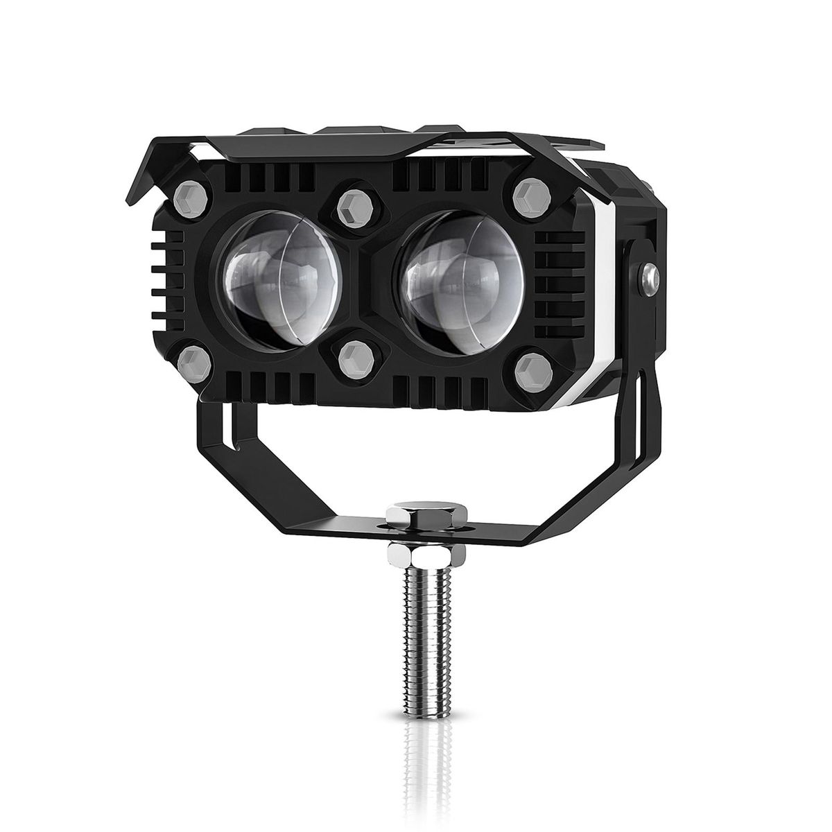 Motorcycle LED Driving Lights, 120W 12000LM 6000K/3500K Super Bright Yellow White Spotlights Waterproof Fog Lights for Cars Tractors Trucks ATVs SUVs Boats, 1 Pair