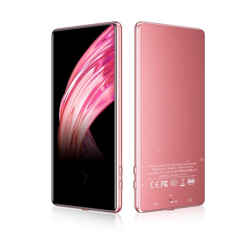 IQQ C18 8GB MP3 MP4 Player IPS Touch Screen 1080P HD Video Playback With Speaker FM Radio Recording TF Card Rose Gold