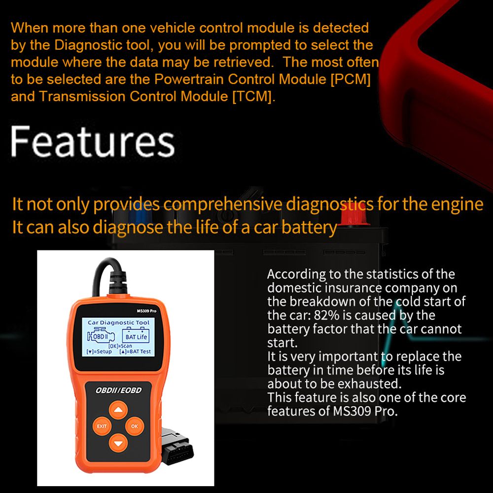 Car Professional Scan Tool Auto OBD Battery Lifespan Tester