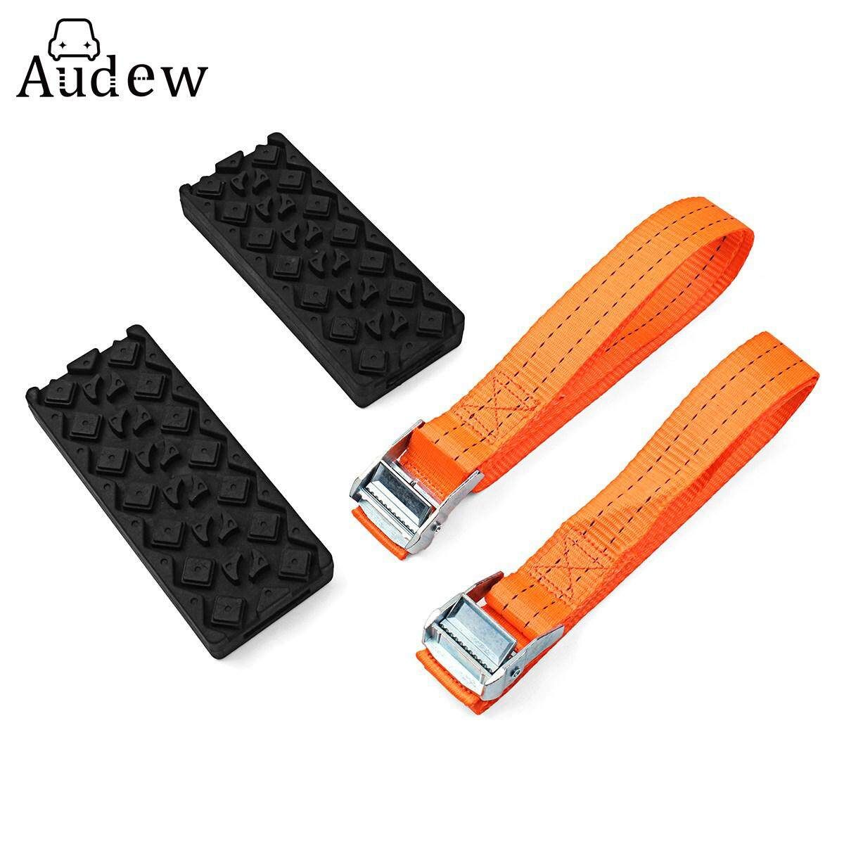 2PCS Car Snow Mud Tire Wheel Chains Anti-Skid Adjustable Universal Rubber Nylon