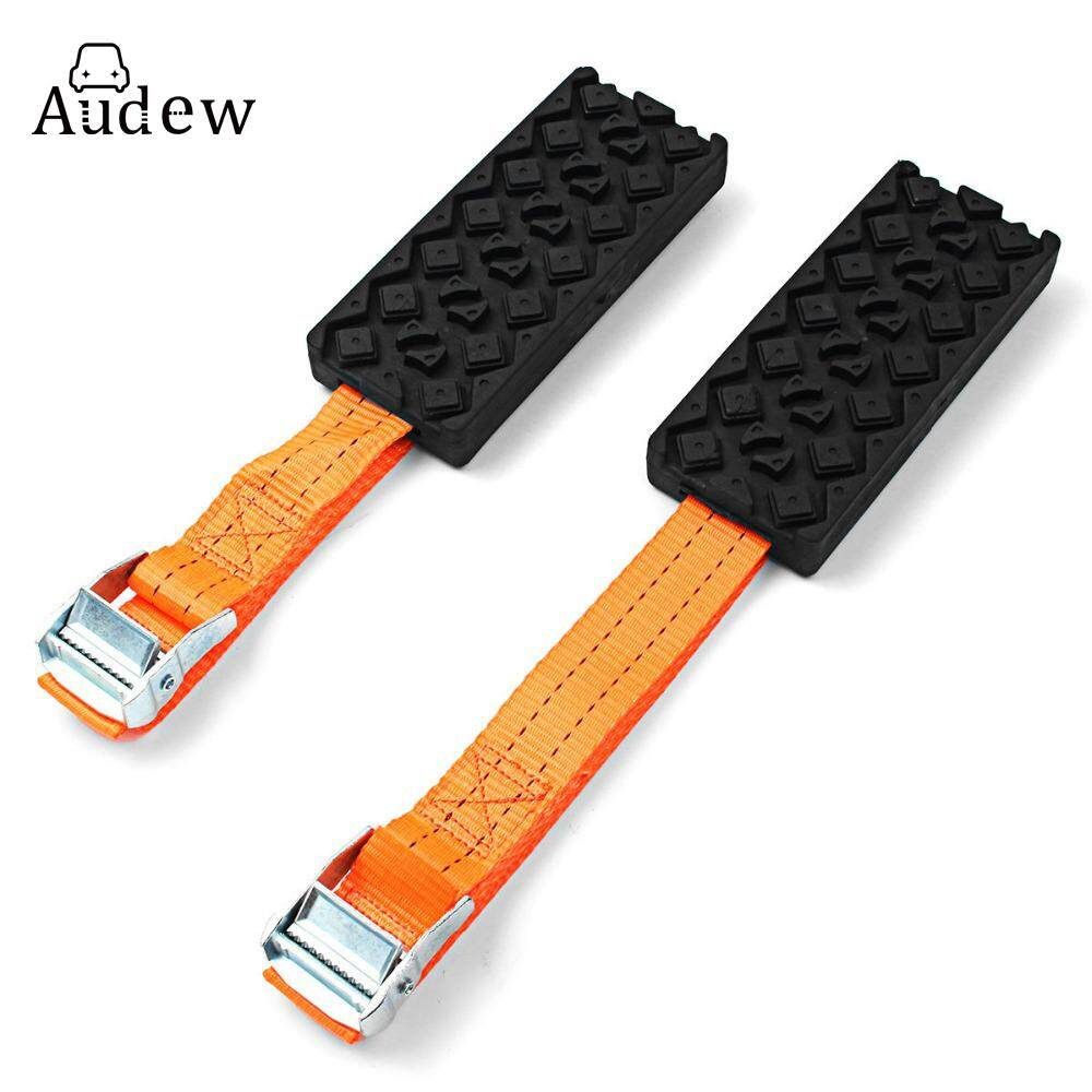2PCS Car Snow Mud Tire Wheel Chains Anti-Skid Adjustable Universal Rubber Nylon