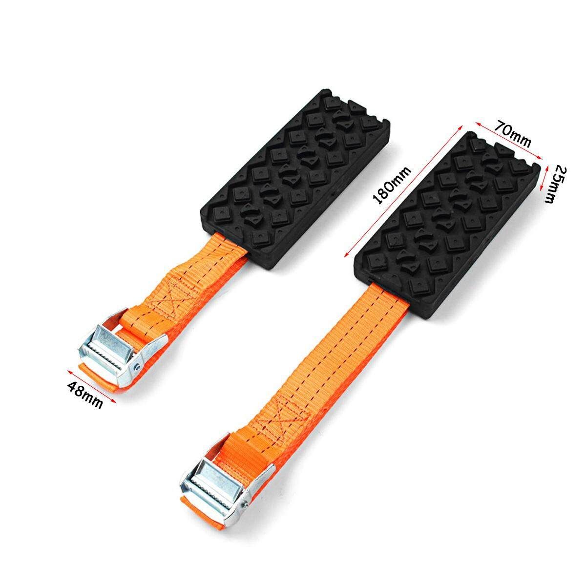 2PCS Car Snow Mud Tire Wheel Chains Anti-Skid Adjustable Universal Rubber Nylon