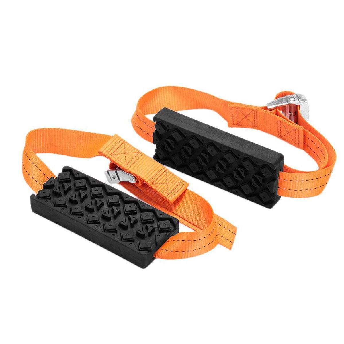 2PCS Car Snow Mud Tire Wheel Chains Anti-Skid Adjustable Universal Rubber Nylon