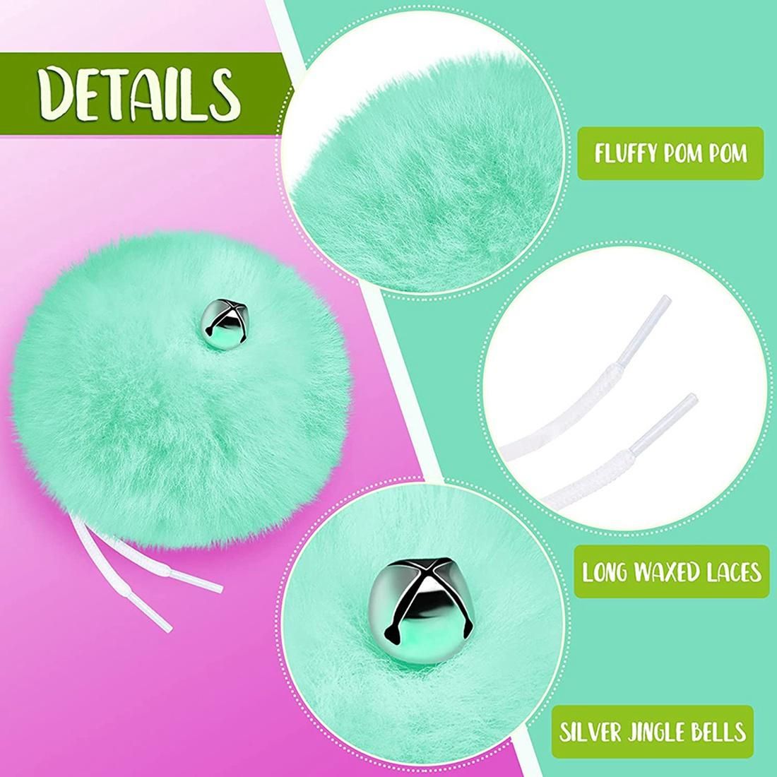 Roller Skate Pom Poms with Jingle Bells Girls Roller