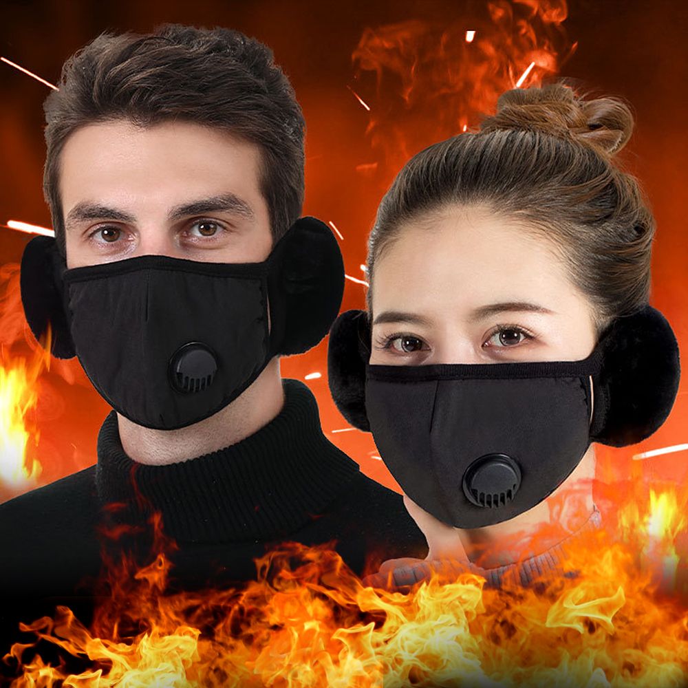 Winter Thermal Face Mask With Breathing Valve Reusable Mouth