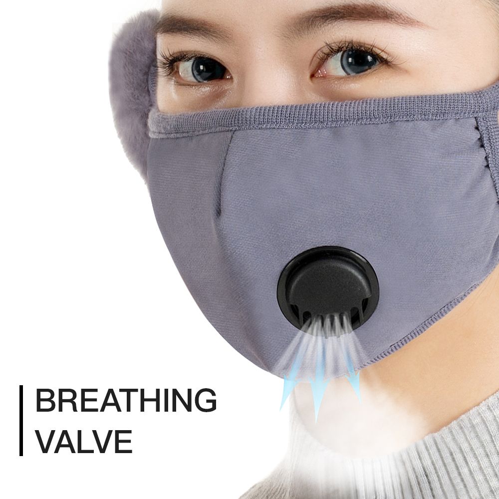 Winter Thermal Face Mask With Breathing Valve Reusable Mouth