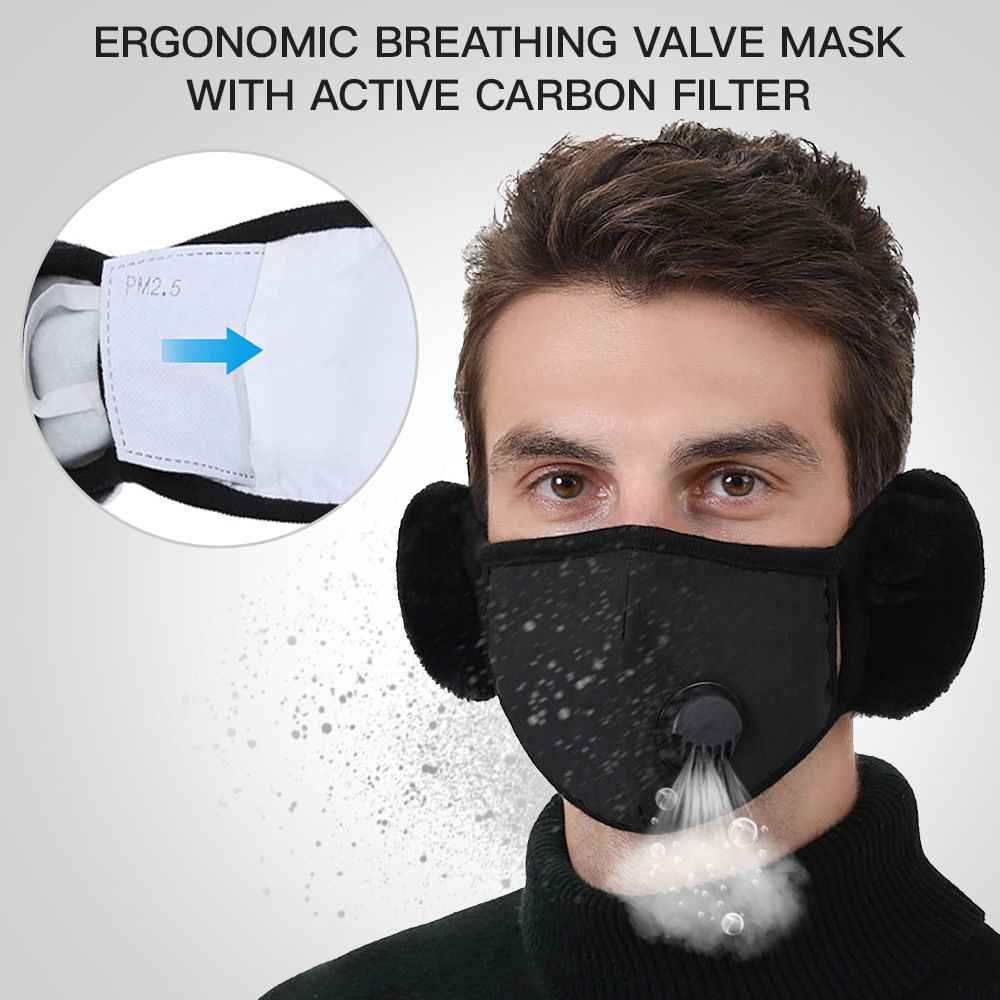 Winter Thermal Face Mask With Breathing Valve Reusable Mouth