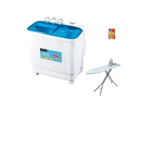 - Cw8522-b  Twin Tub Washing Machine- 6kg Wash & 4kg Spin + Free Ironing Board, Deterg