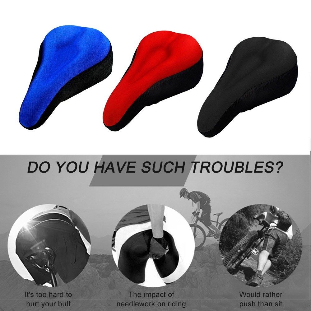 Bike Seat Covers Bicycle Memory Silicone  Cushion Cover Soft