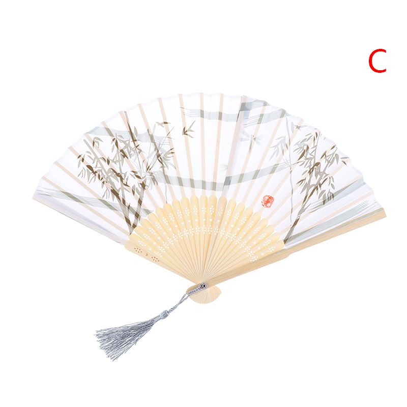 Ornaments Hand Painting Japanese Home Chinese Retro Folding Floral Fans Decoration 1PC Dance Silk Held Bamboo Fan Party