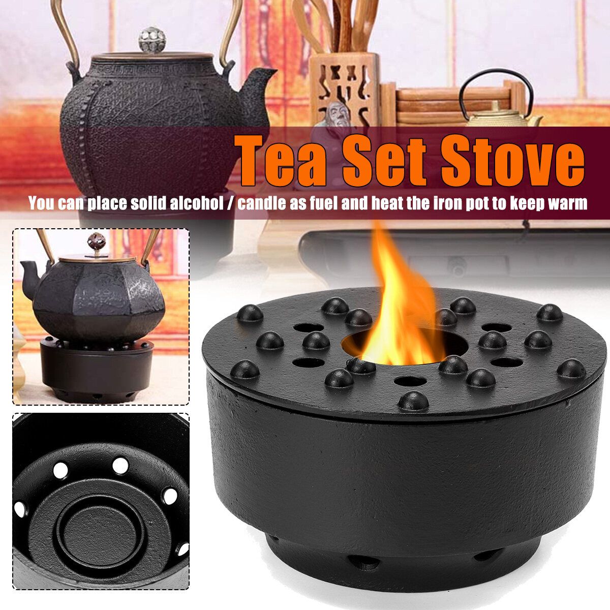 Cast Iron Kettle Teapot Warmer Charcoal Stove Hobnail Tea Pot Holder Teaology