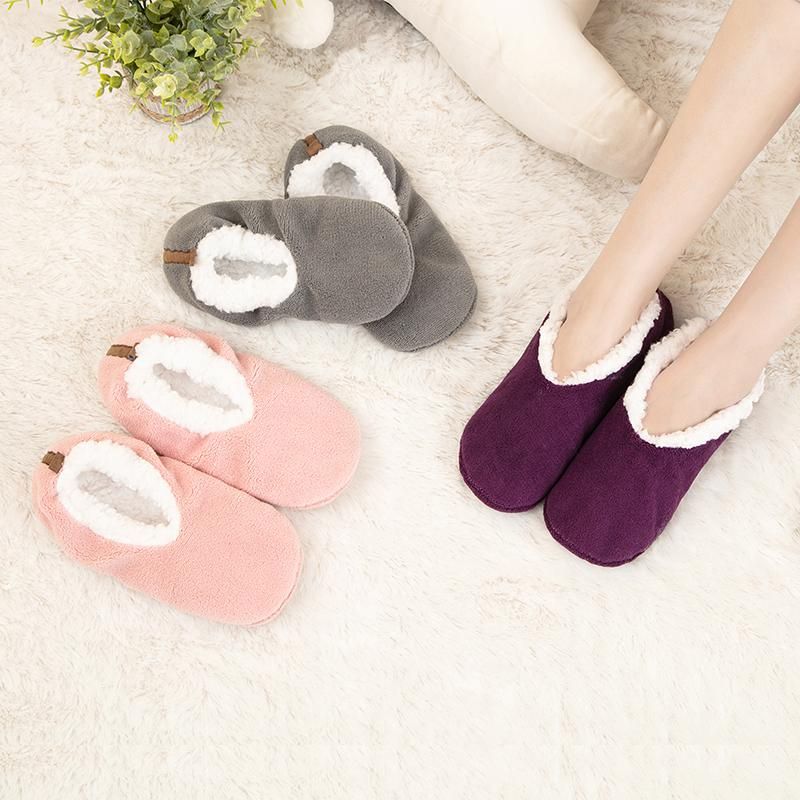 2 Pairs Indoor Floor Socks For Women Keep Warm Men's Non-slip Home Slippers Soft Comfortable Fashion Ladies Winter Floor Shoes