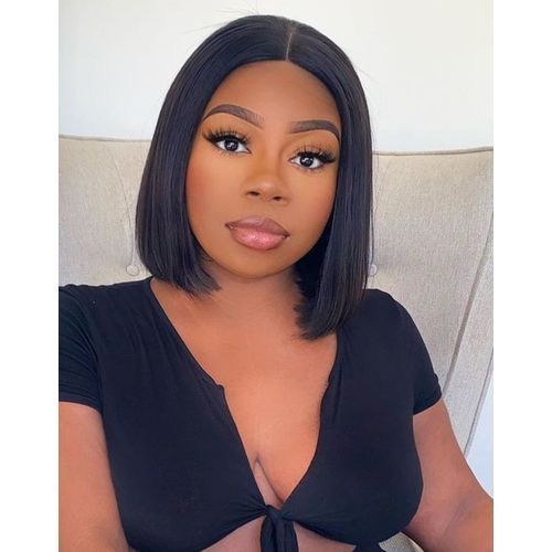 Bone Straight Cut Bob Hair Wig- 1b