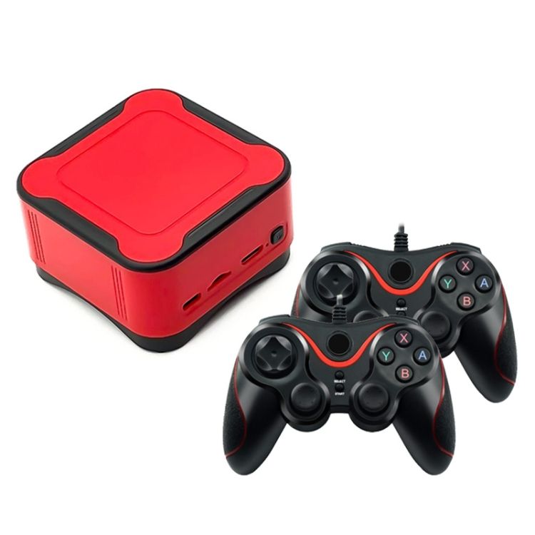 M12 Mini Cube TV Game Player With Black+Red Controllers 128G