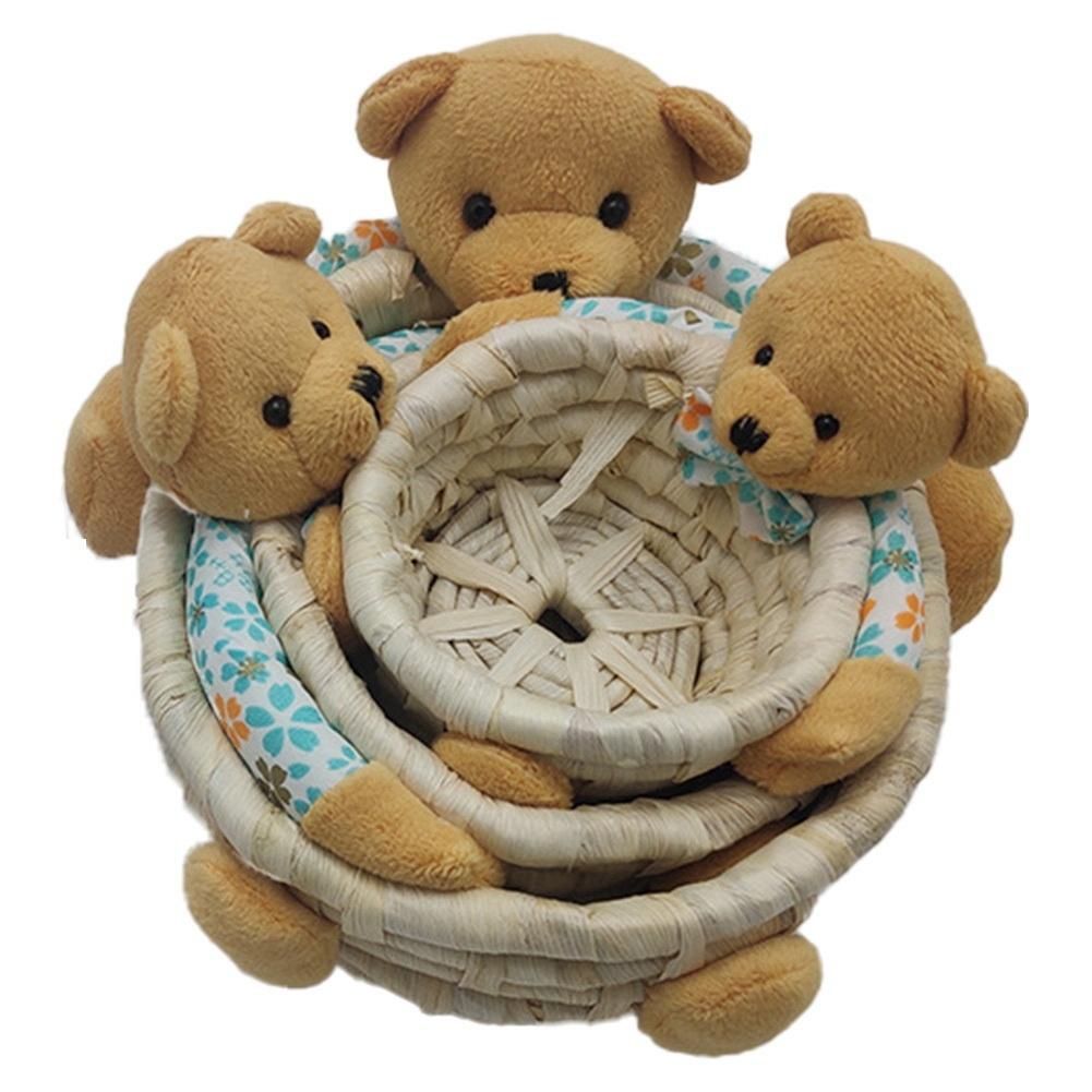 Ornaments Easter Rabbit Straw Basket Decoration D